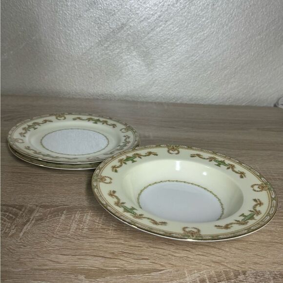 Vintage Lorento By Noritake Japan Lot Of Two Dinner & One Soup Plates - Picture 11 of 11